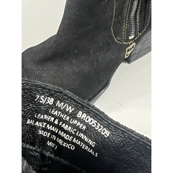 Born Alana Dual Zip Ankle Boots Booties Leather Boho Moto Womens Size 7.5 Black - Picture 14 of 14